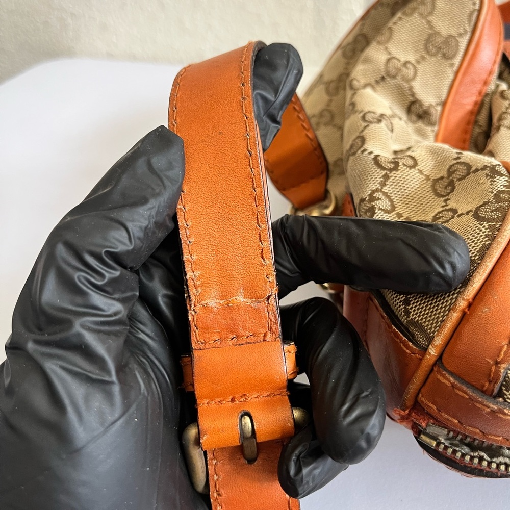 Gucci Beige and Orange Canvas Boston bag - Picture 6 of 16
